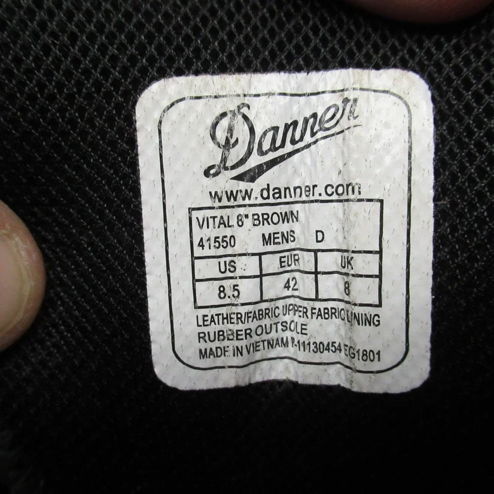 Danner Mens 8.5D Vital Boots Brown Waterproof Hunting Outdoors Rugged 8
